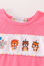 Load image into Gallery viewer, Pink animals birthday embroidery girl set
