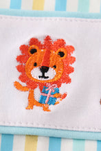 Load image into Gallery viewer, Blue animals birthday embroidery boy bubble
