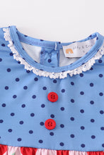 Load image into Gallery viewer, Blue apple dot ruffle dress
