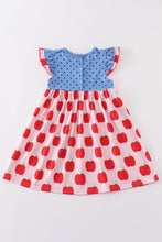 Load image into Gallery viewer, Blue apple dot ruffle dress
