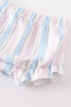 Load image into Gallery viewer, Crab french knot stripe baby girl set
