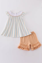 Load image into Gallery viewer, Stripe car embroidery girl set
