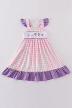 Load image into Gallery viewer, Purple cartoon embroidery girl dress
