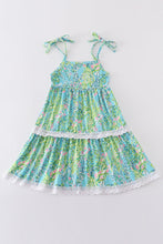 Load image into Gallery viewer, Green island garden bliss mom&amp;me tiered dress
