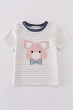 Load image into Gallery viewer, Pig applique boy top
