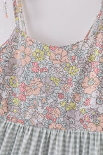 Load image into Gallery viewer, Sage pastel floral harmony mom&amp;me gingham dress
