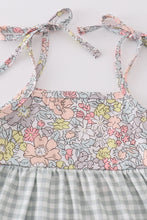 Load image into Gallery viewer, Sage pastel floral harmony mom&amp;me gingham dress
