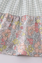 Load image into Gallery viewer, Sage pastel floral harmony mom&amp;me gingham dress
