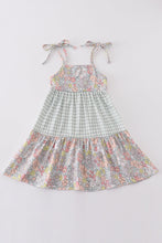 Load image into Gallery viewer, Sage pastel floral harmony mom&amp;me gingham dress
