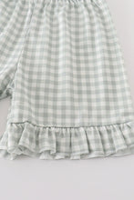 Load image into Gallery viewer, Sage pastel floral harmony girl gingham set
