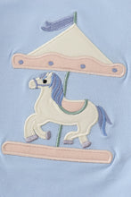 Load image into Gallery viewer, Blue carousel applique boy set
