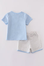 Load image into Gallery viewer, Blue carousel applique boy set
