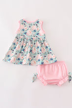 Load image into Gallery viewer, Green garden serenity print girl bloomer set
