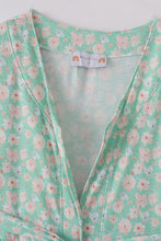 Load image into Gallery viewer, Green floral print mom&amp;me dress
