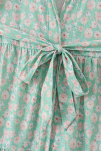 Load image into Gallery viewer, Green floral print mom&amp;me dress
