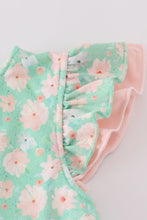 Load image into Gallery viewer, Green floral print mom&amp;me dress
