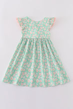 Load image into Gallery viewer, Green floral print mom&amp;me dress
