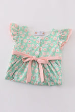 Load image into Gallery viewer, Green floral print mom&amp;me dress
