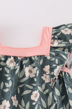 Load image into Gallery viewer, Green forest bloom print girl bloomer set

