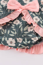 Load image into Gallery viewer, Green forest bloom print girl bloomer set
