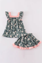 Load image into Gallery viewer, Green forest bloom print girl bloomer set
