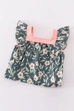 Load image into Gallery viewer, Green forest bloom print girl bloomer set
