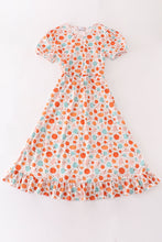 Load image into Gallery viewer, Orange pumpkin print mom dress
