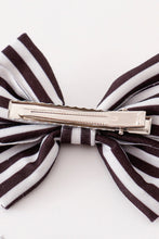 Load image into Gallery viewer, Black stripe piggie hair bow
