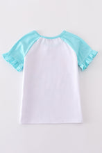 Load image into Gallery viewer, Mint princess bow print girl top
