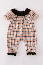 Load image into Gallery viewer, Halloween ghost embroidery plaid girl romper
