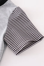 Load image into Gallery viewer, Grey stripe halloween spooky cool boy top
