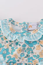Load image into Gallery viewer, Blue aqua meadow girl romper
