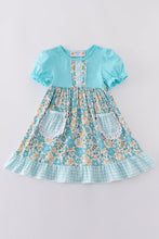 Load image into Gallery viewer, Blue aqua meadow girl dress

