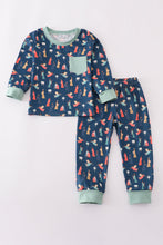 Load image into Gallery viewer, Navy nativity print pants set

