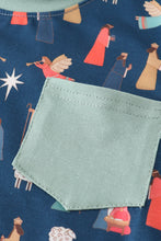 Load image into Gallery viewer, Navy nativity print pants set
