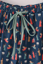 Load image into Gallery viewer, Navy nativity print mom pajamas pants
