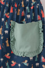 Load image into Gallery viewer, Navy nativity print mom pajamas pants
