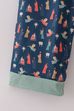 Load image into Gallery viewer, Navy nativity print dad pajamas pants

