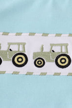 Load image into Gallery viewer, Blue tractor embroidery pants set
