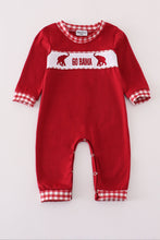 Load image into Gallery viewer, Maroon Alabama embroidery romper
