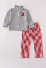 Load image into Gallery viewer, Alabama embroidery gingham pullover &amp; pants set
