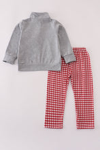 Load image into Gallery viewer, Alabama embroidery gingham pullover &amp; pants set
