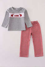 Load image into Gallery viewer, Alabama embroidery gingham pants set
