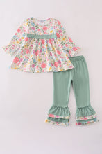 Load image into Gallery viewer, Floral print ruffle pants set
