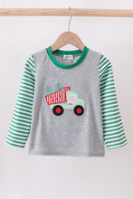 Load image into Gallery viewer, Green tree tractor applique top
