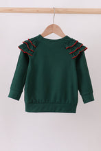 Load image into Gallery viewer, Forest santa claus applique ruffle top
