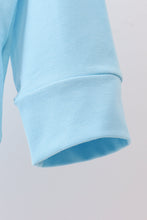 Load image into Gallery viewer, Blue snowman applique ruffle top

