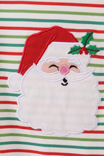 Load image into Gallery viewer, Green santa claus applique stripe romper
