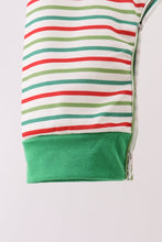 Load image into Gallery viewer, Green santa claus applique stripe romper
