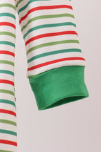Load image into Gallery viewer, Green santa claus applique stripe romper
